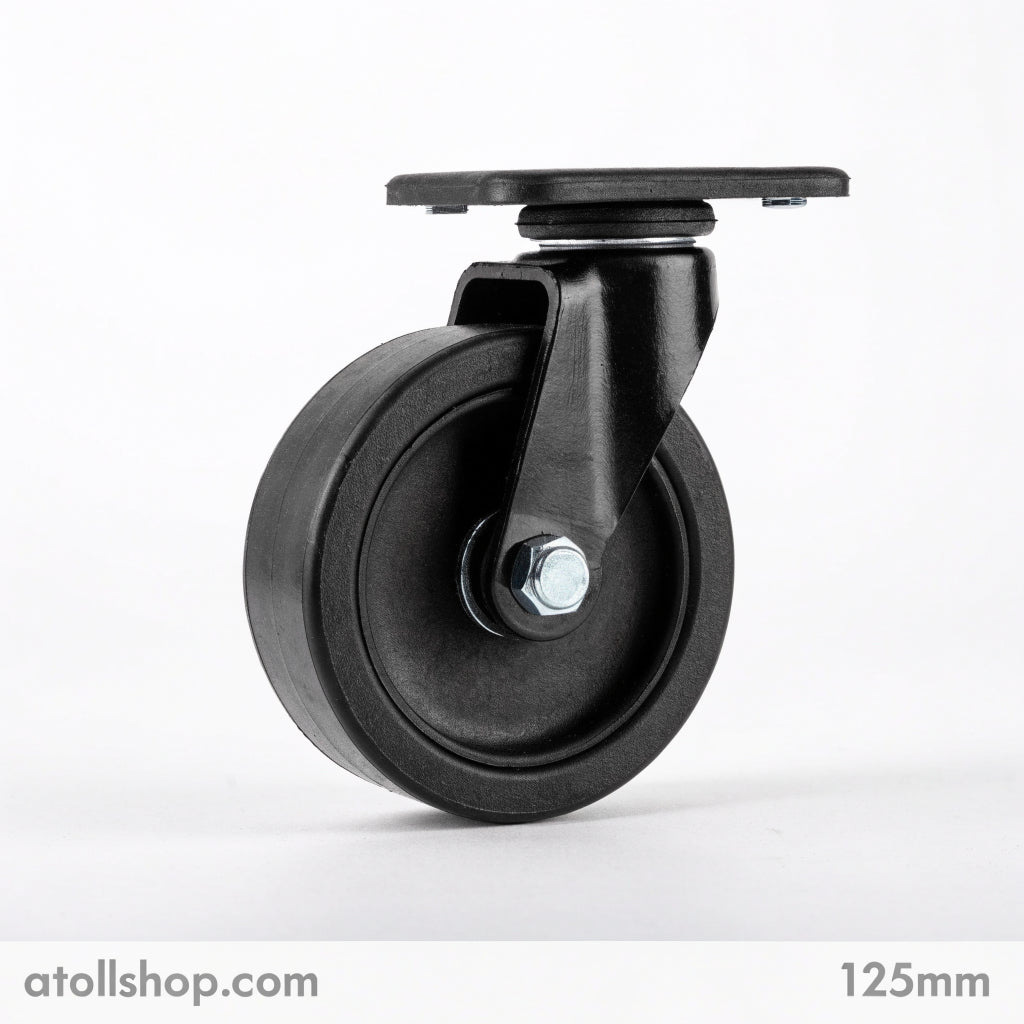 Castor Swivel 125mm Rubber Tyre - atollshop.com