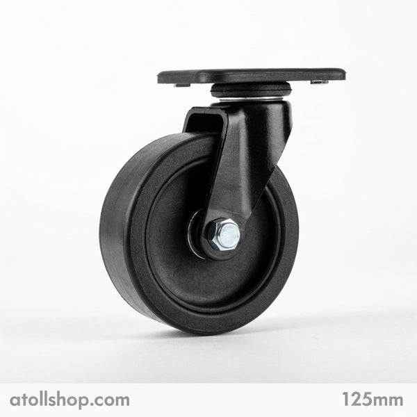 Castor Swivel 125mm Rubber Tyre