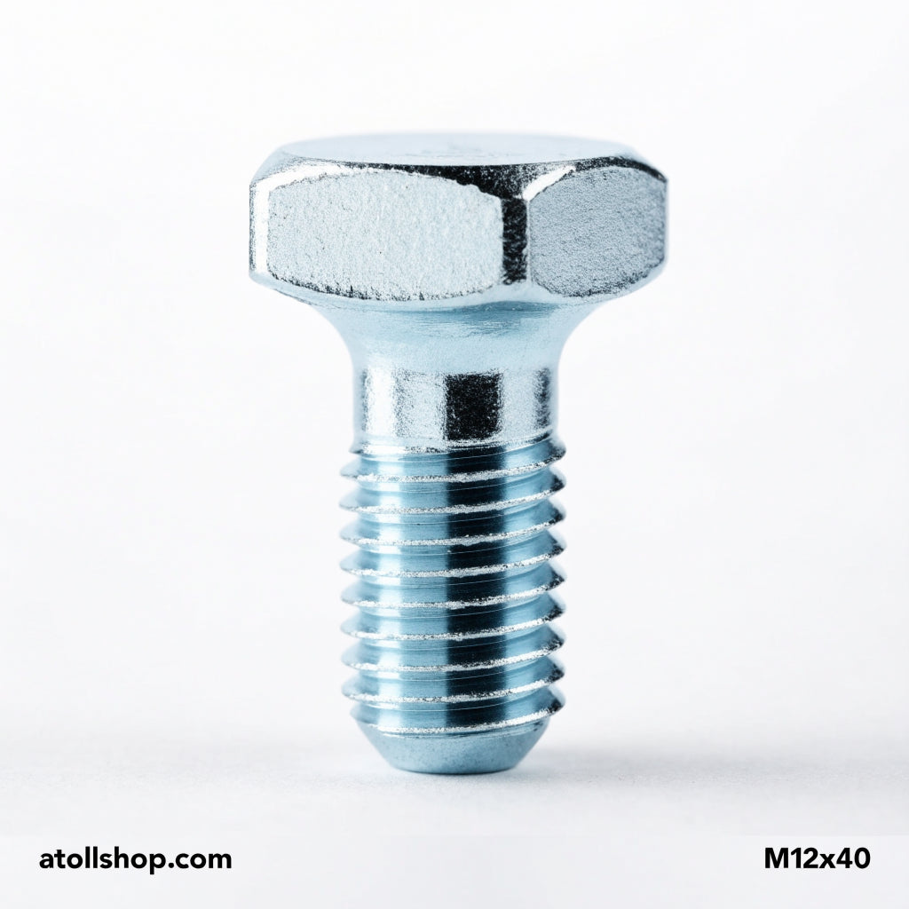 Hex Bolt M12x40 8.8 Zinc - atollshop.com