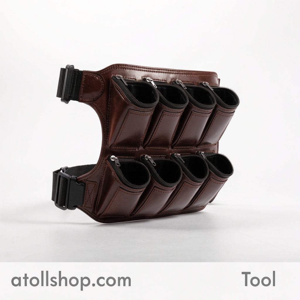 Tool Belt Leather 12 Pockets - atollshop.com