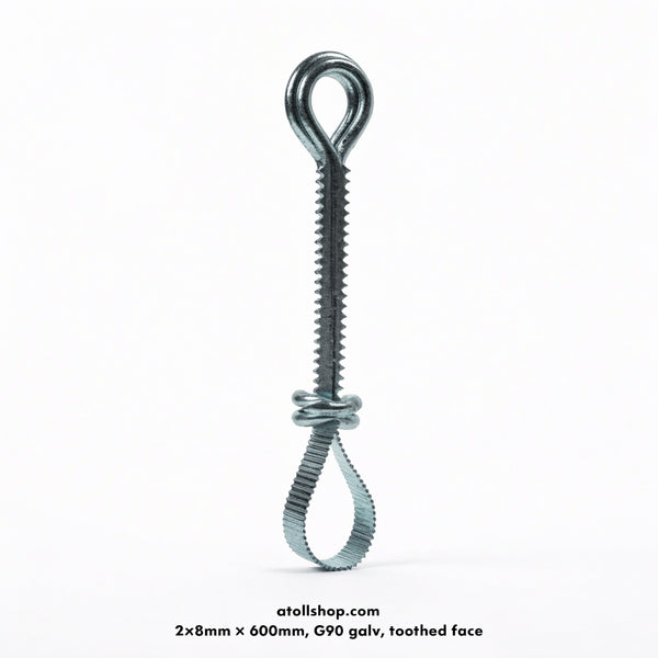 Cyclone strap / wind tie-down, galvanised