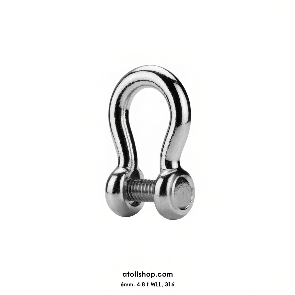 Marine rigging shackle, screw pin
