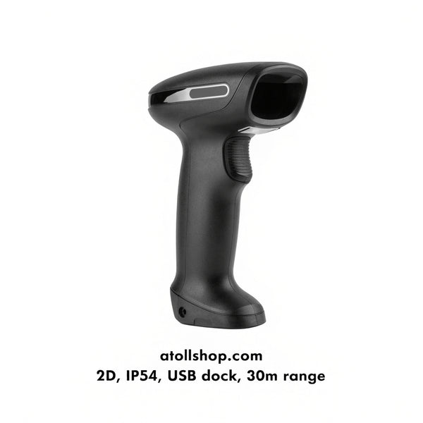 Handheld bar/laser barcode scanner, 2D wireless