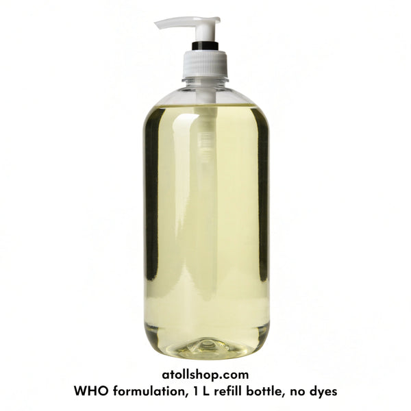 Alcohol-based hand sanitiser gel, 70%, pump 1 L