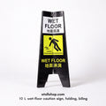 10 L wet-floor caution sign, folding, bilingual