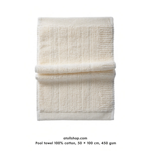 Pool towel 100% cotton, 50 × 100 cm, 450 gsm, loop border