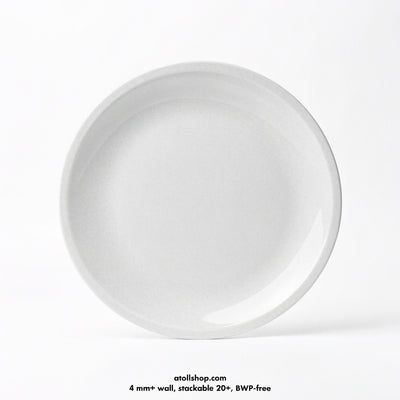 8.5 in white melamine buffet plate, heavy gauge