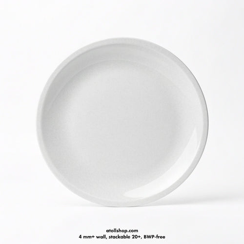 8.5 in white melamine buffet plate, heavy gauge