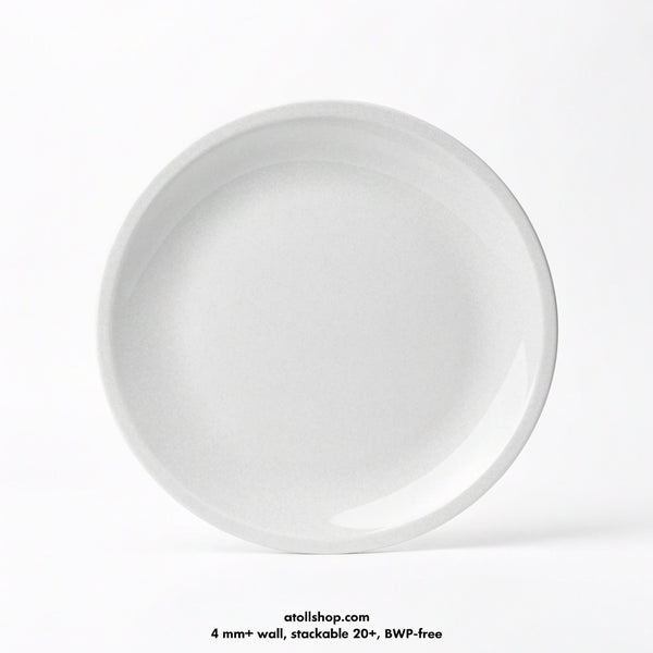 8.5 in white melamine buffet plate, heavy gauge