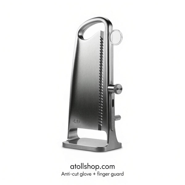 Mandoline slicer, stainless, 3–12 mm adjustable, 420 blade