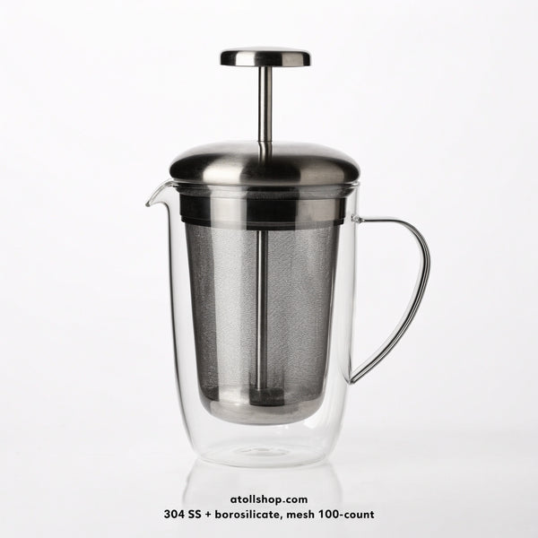 French press / cold brew jug, 1 L, double-wall