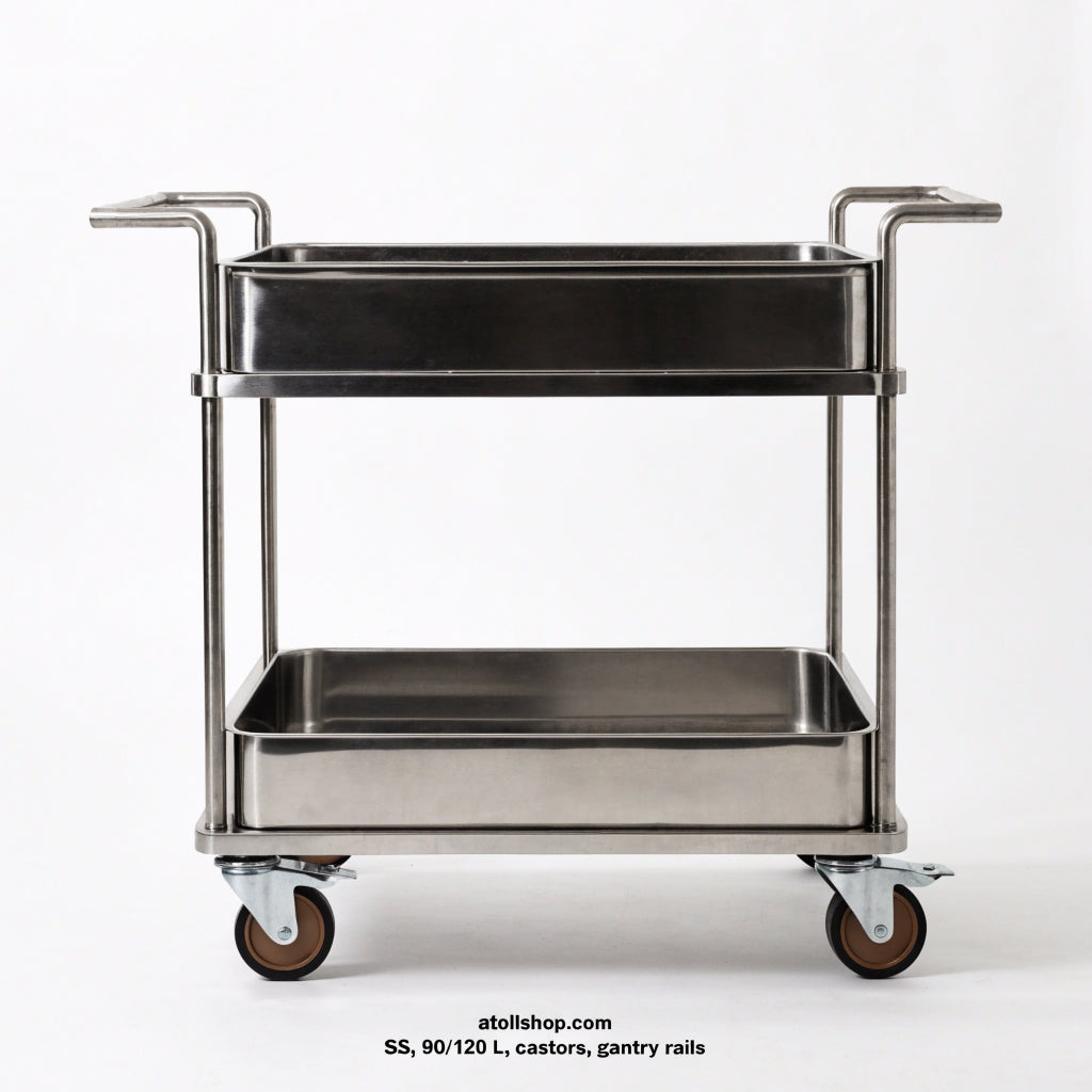 Rolling bain-marie / food trolley, 2-tier