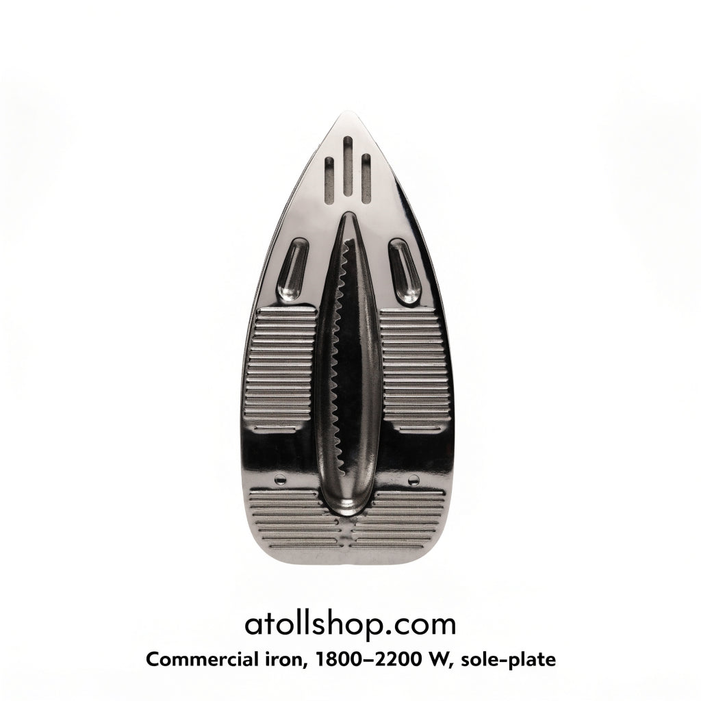 Commercial iron, 1800–2200 W, sole-plate