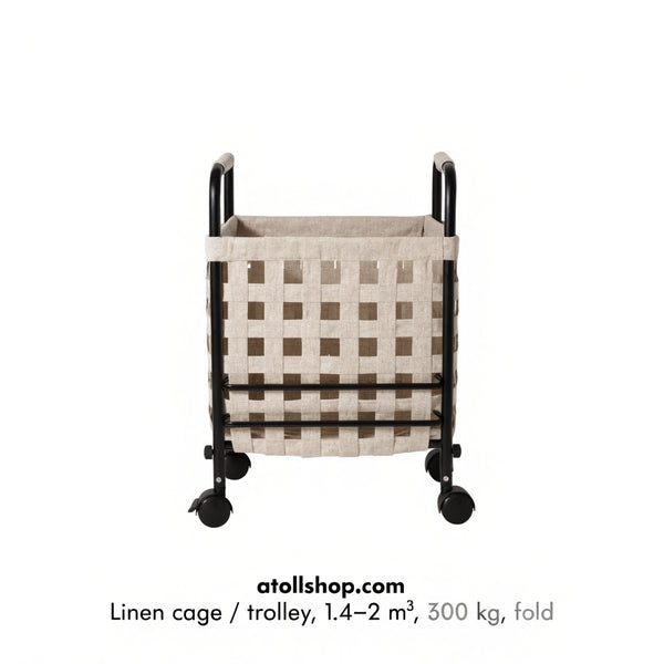 Linen cage / trolley, 1.4–2 m³, 300 kg, fold-flat