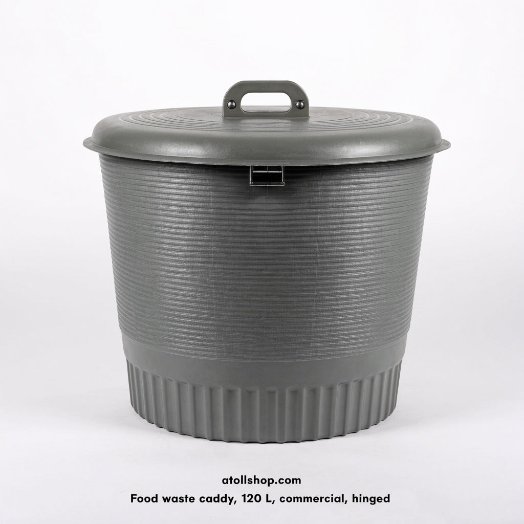 Food waste caddy, 120 L, commercial, hinged lid