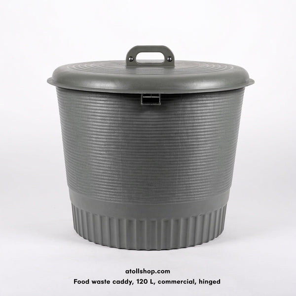 Food waste caddy, 120 L, commercial, hinged lid