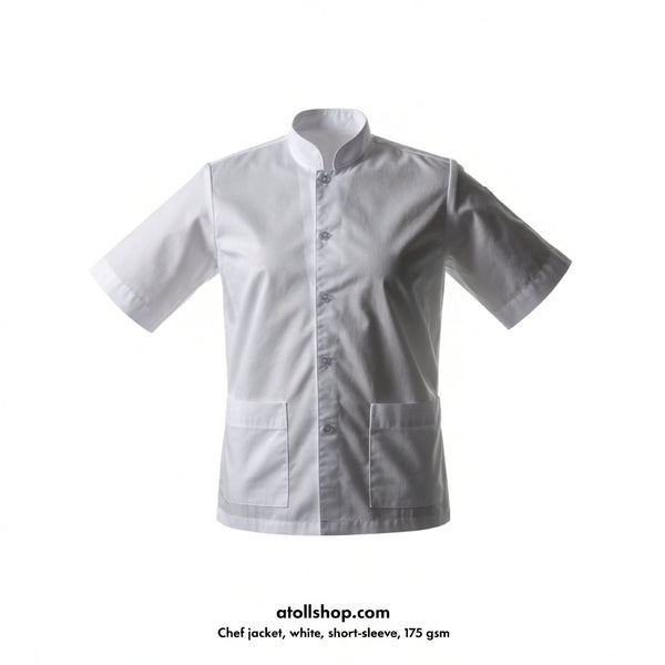 Chef jacket, white, short-sleeve, 175 gsm