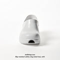 Slip-resistant safety clog (steel-toe), white, size range 36–48