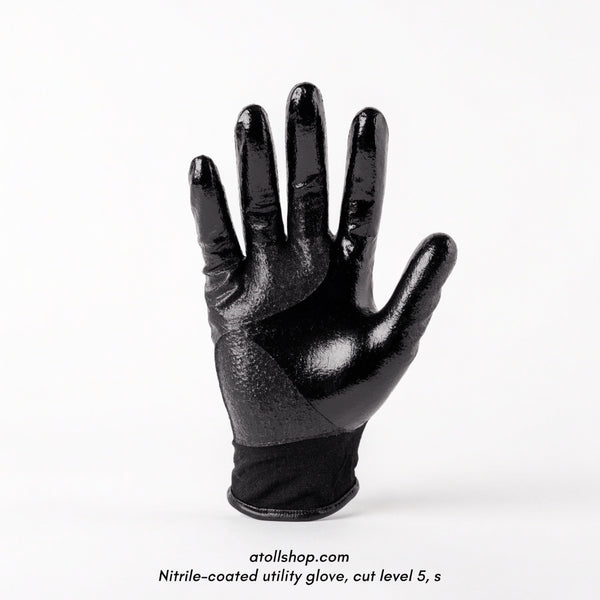 Nitrile-coated utility glove, cut level 5, size 9