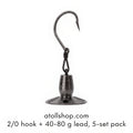 Reef-hook / snelled jighead set (1/0–2/0)