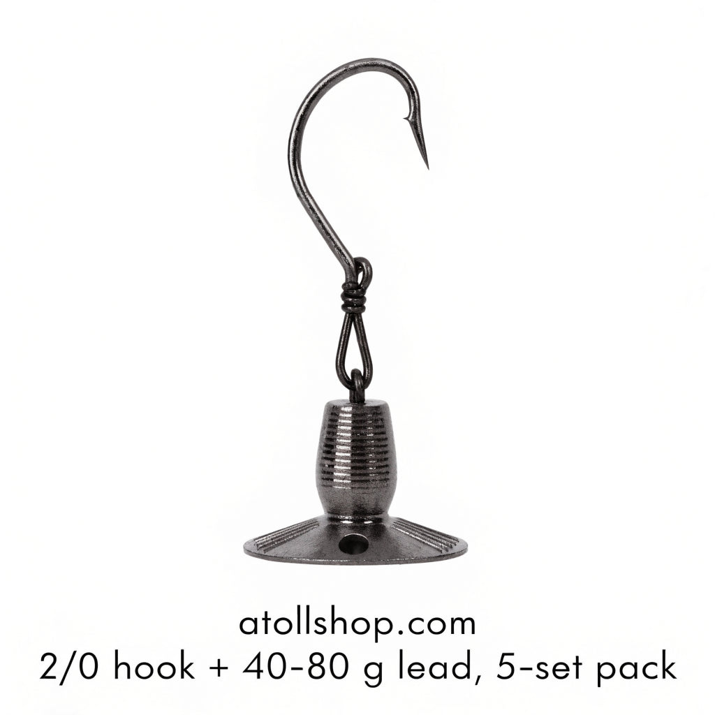 Reef-hook / snelled jighead set (1/0–2/0)