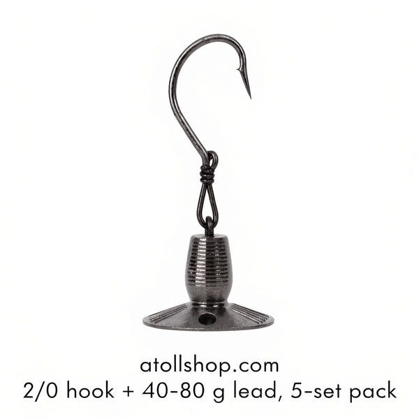 Reef-hook / snelled jighead set (1/0–2/0)