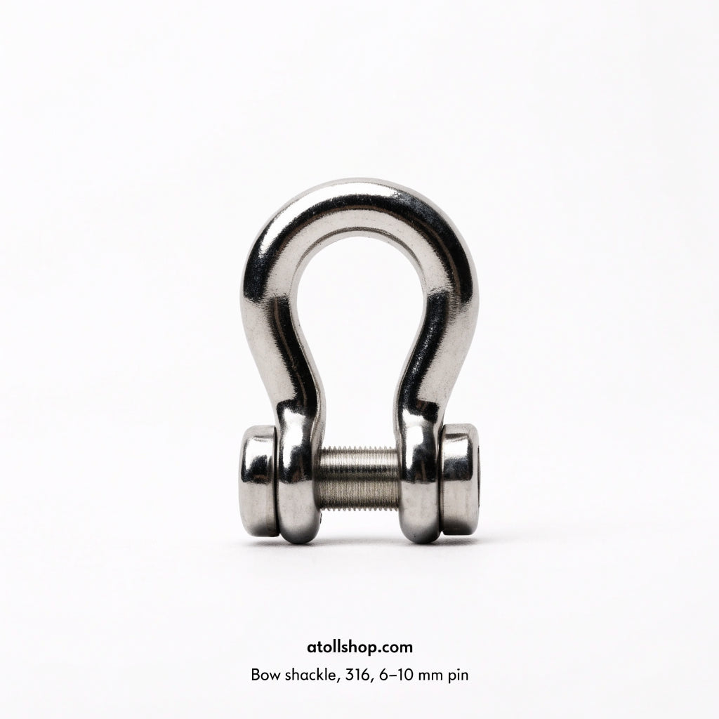 Bow shackle, 316, 6–10 mm pin