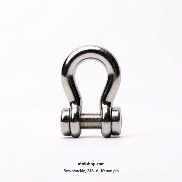 Bow shackle, 316, 6–10 mm pin