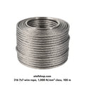 Stainless rigging wire rope, 4–8 mm, 7x7, 100 m reel