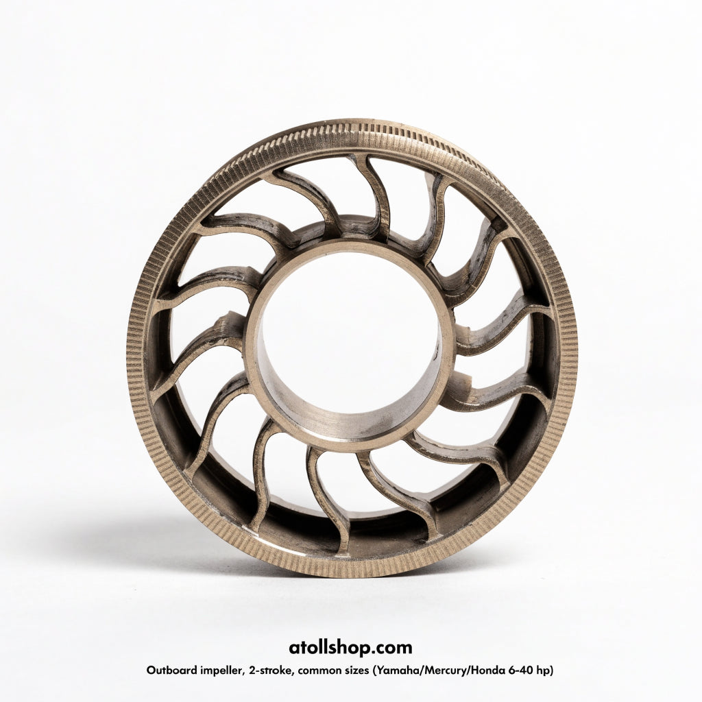 Outboard impeller, 2-stroke, common sizes (Yamaha/Mercury/Honda 6–40 hp)