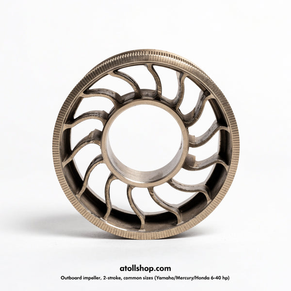 Outboard impeller, 2-stroke, common sizes (Yamaha/Mercury/Honda 6–40 hp)