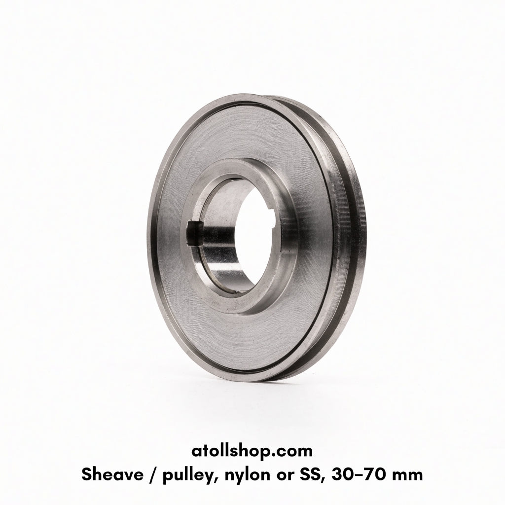 Sheave / pulley, nylon or SS, 30–70 mm