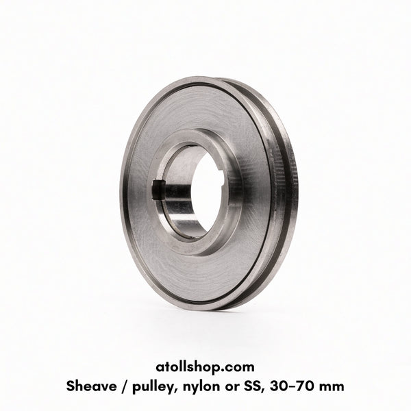 Sheave / pulley, nylon or SS, 30–70 mm