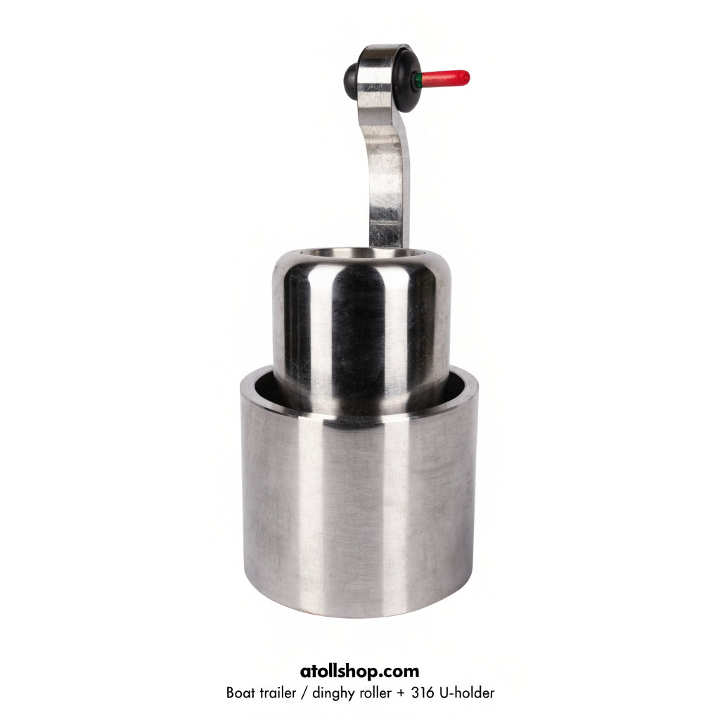 Boat trailer / dinghy roller + 316 U-holder set
