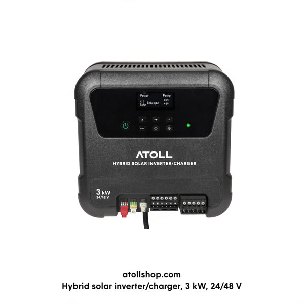 Hybrid solar inverter/charger, 3 kW, 24/48 V