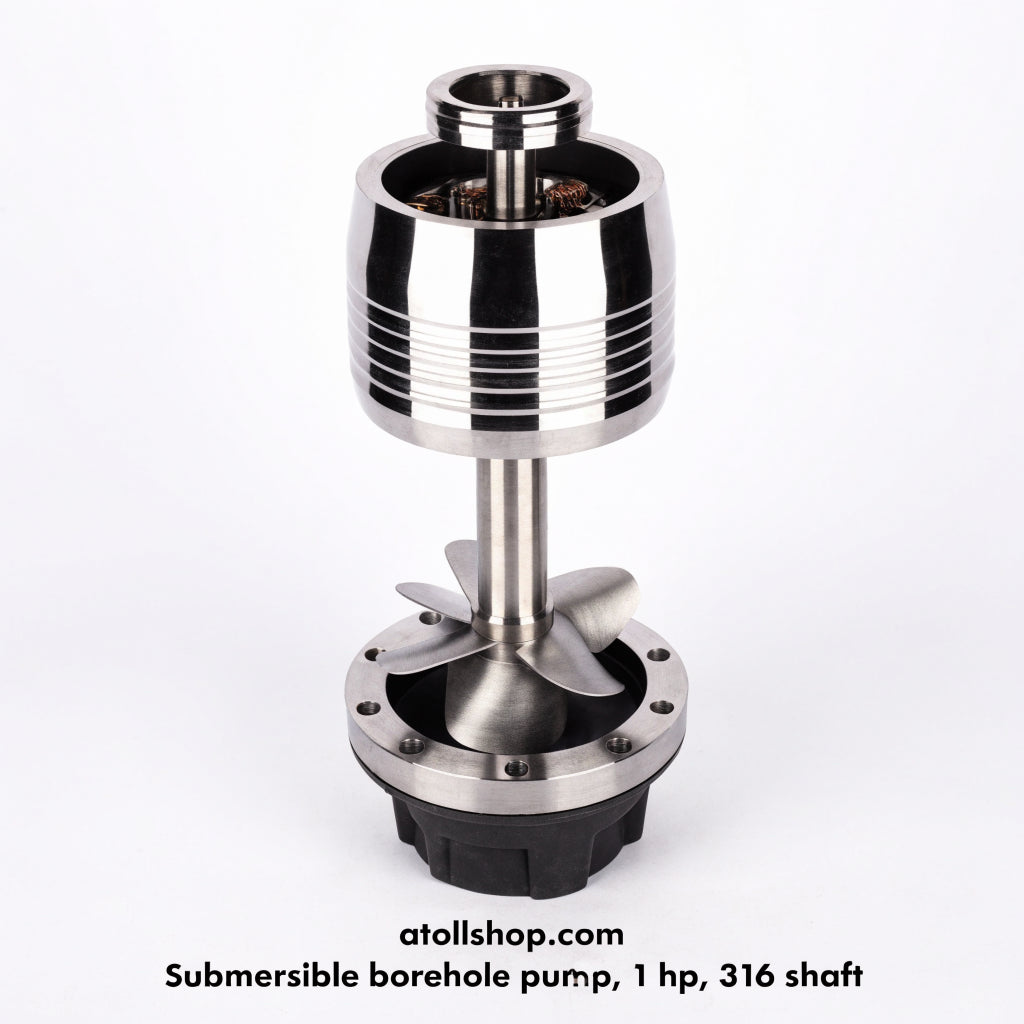 Submersible borehole pump, 1 hp, 316 shaft, 4 in