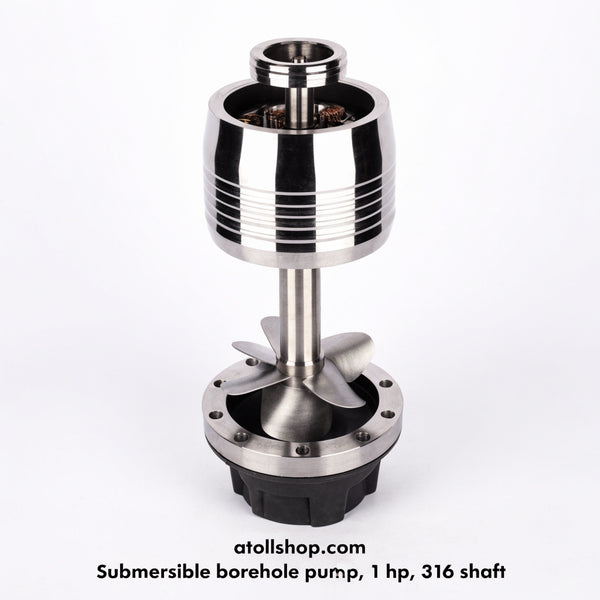 Submersible borehole pump, 1 hp, 316 shaft, 4 in