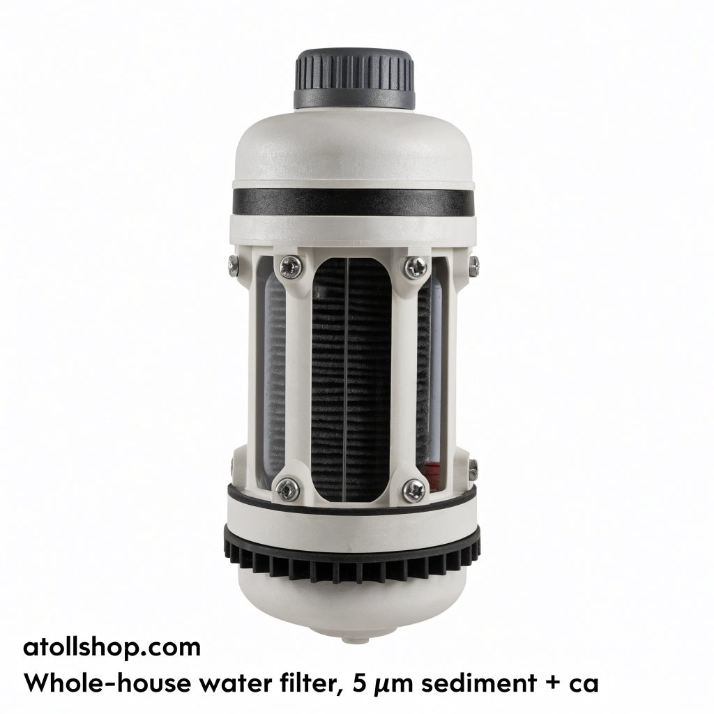 Whole-house water filter, 5 µm sediment + carbon, 10 in