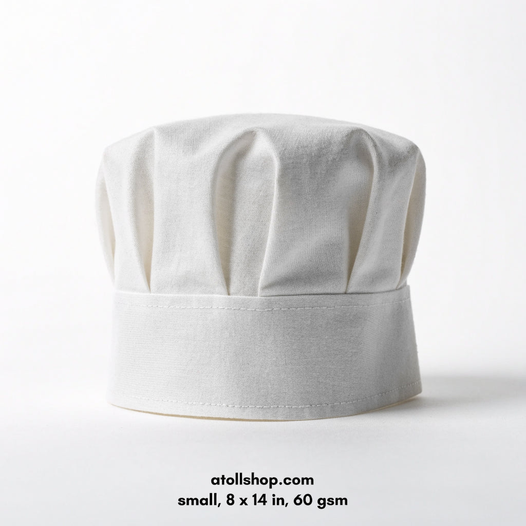 Chef Cap, small, 8 x 14 in, 60 gsm
