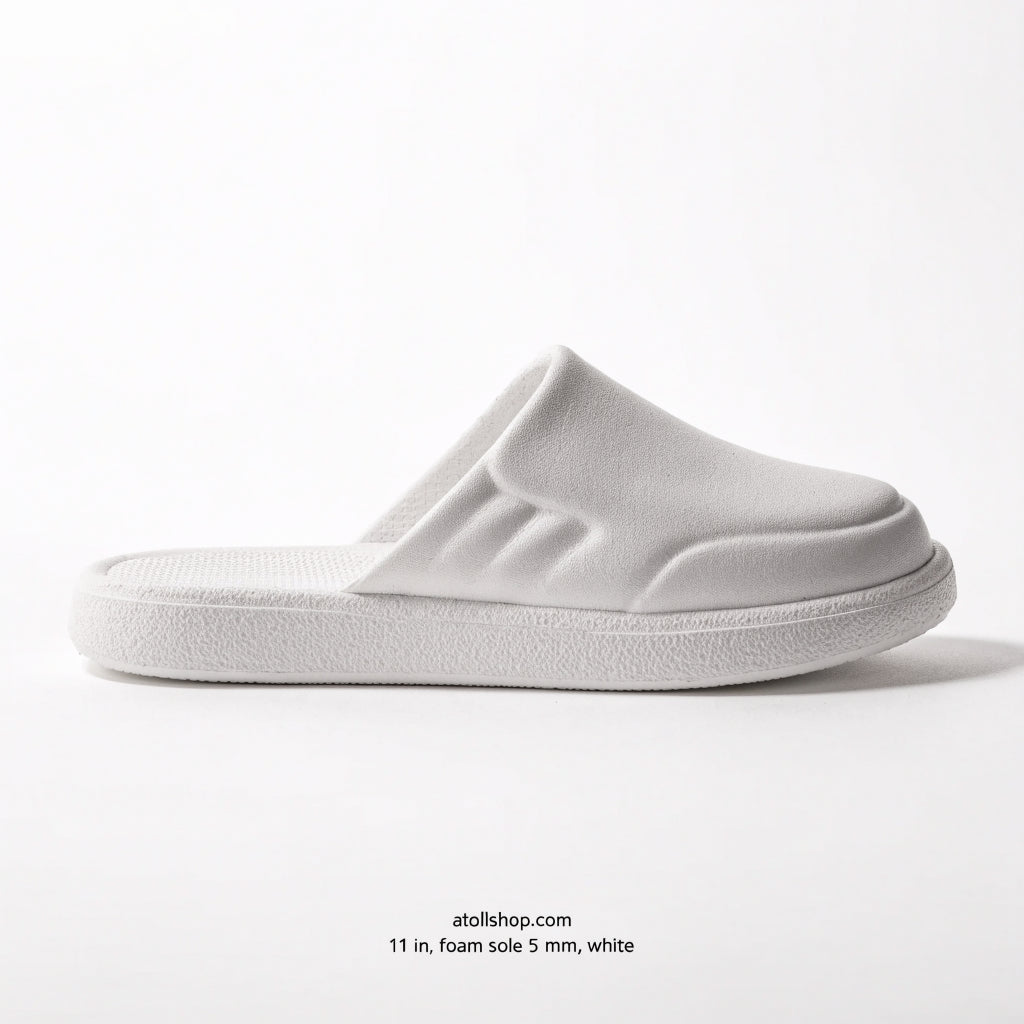 Anti-Skid Slipper, 11 in, foam sole 5 mm, white