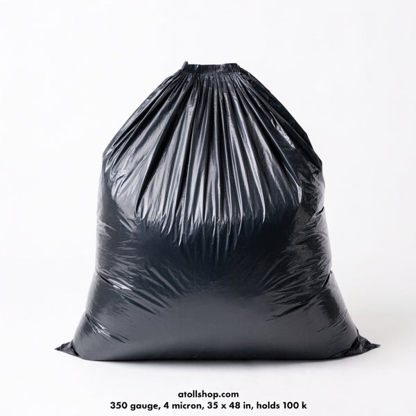 Jumbo Garbage Bag, 350 gauge, 4 micron, 35 x 48 in, holds 100 kg